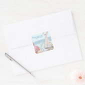 Ontwerp 3 van de Nautische reeks Vierkante Sticker (Envelop)