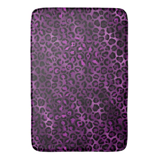 Ontwerp 3 van de Paarse en Gold Leopard-reeks Badmat (Voorkant Verticaal)