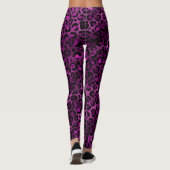 Ontwerp 3 van de Paarse en Gold Leopard-reeks Leggings (Achterkant)
