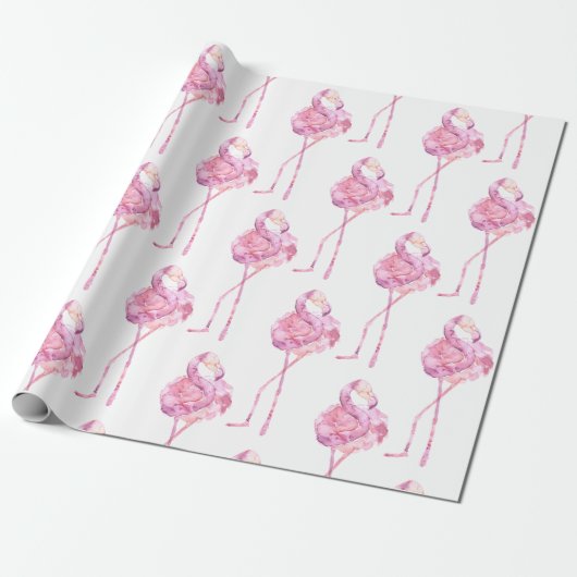 Ontwerp 3 van de Reeks van de Flamingo van de Tend Cadeaupapier (Uitgerold)