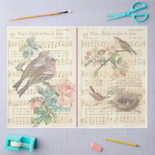 Ontwerp 3 van de  vogelreeks tissuepapier (Craft)