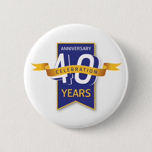 Ontwerp 40-jarig jubileum ronde button 5,7 cm (Voorkant)