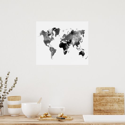 Ontwerp 42-wereldkaart poster (Keuken)