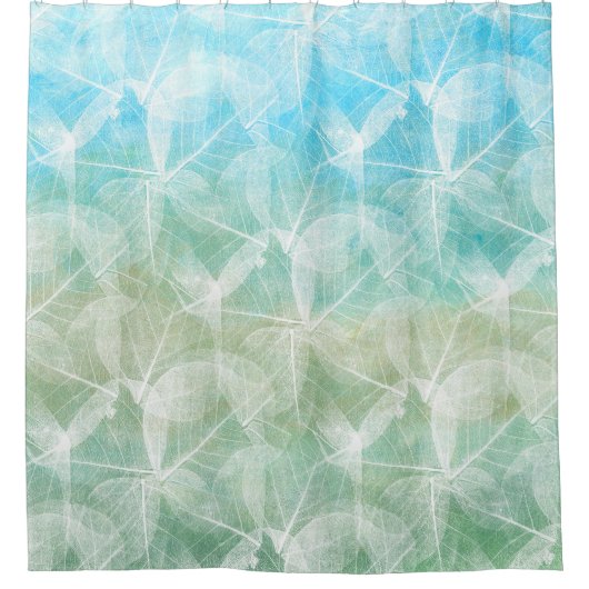 Ontwerp 45 blauw groen douchegordijn (Voorkant)