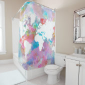 Ontwerp 48-Wereldkaart Douchegordijn (In situ)