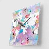 Ontwerp 48-Wereldkaart Vierkante Klok (Hoek)