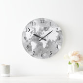 ontwerp 49 Grijze Wereldkaart Grote Klok (Huis)