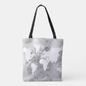 Ontwerp 49 grijze wereldkaart tote bag (Achterkant)