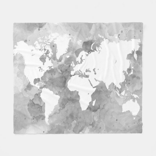 Ontwerp 49-wereldkaart fleece deken (Voorkant (Horizontaal))