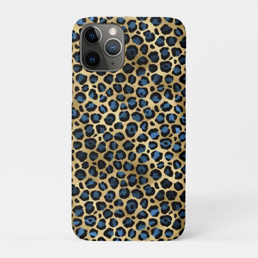 Ontwerp 4 van de blauw- en Gold-leopard-reeks Case-Mate iPhone Case (Achterkant)