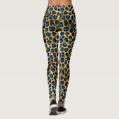Ontwerp 4 van de blauw- en Gold-leopard-reeks Leggings (Achterkant)