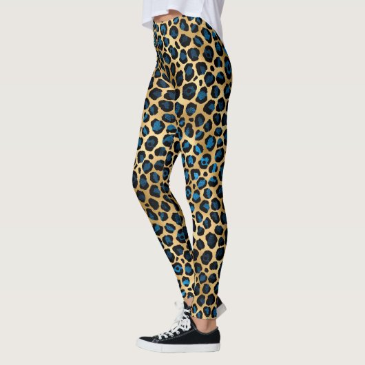 Ontwerp 4 van de blauw- en Gold-leopard-reeks Leggings (Links)