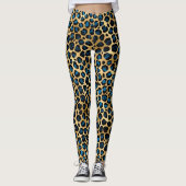 Ontwerp 4 van de blauw- en Gold-leopard-reeks Leggings (Voorkant)