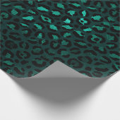 Ontwerp 4 van de blauwgroen en Gold Leopard-reeks Cadeaupapier (Hoek)