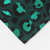 Ontwerp 4 van de blauwgroen en Gold Leopard-reeks Fleece Deken (Hoek)