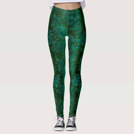 Ontwerp 4 van de Blauwgroen Velvet-reeks Leggings (Voorkant)