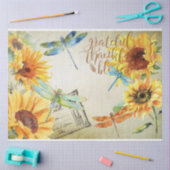 Ontwerp 4 van de Zonnebloem- en Dragonfly-serie Tissuepapier (Craft)