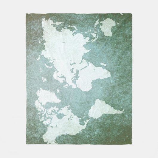 Ontwerp 55 Groene Wereldkaart Fleece Deken (Voorkant)