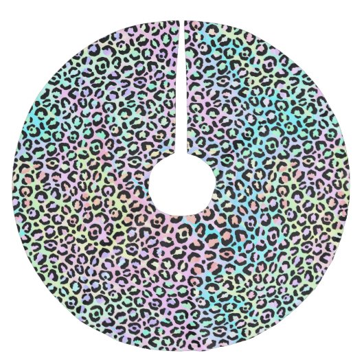 Ontwerp 5 van de Iridescent Leopard-reeks Kerstboom Rok (Voorkant)