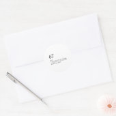 Ontwerp 67 Meme Zes Zeven 6-7 Grappige Internetgra Ronde Sticker (Envelop)