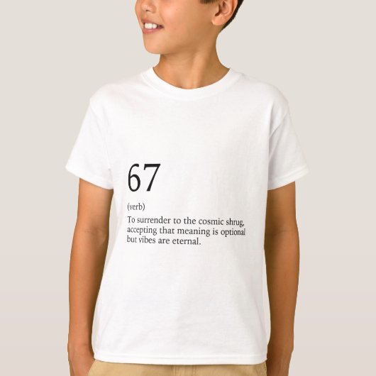 Ontwerp 67 Meme Zes Zeven 6-7 Grappige Internetgra T-shirt (Voorkant)