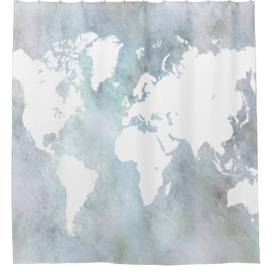 Ontwerp 68-wereldkaart douchegordijn (Voorkant)