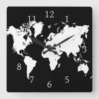 Ontwerp 69-Wereldkaart Vierkante Klok