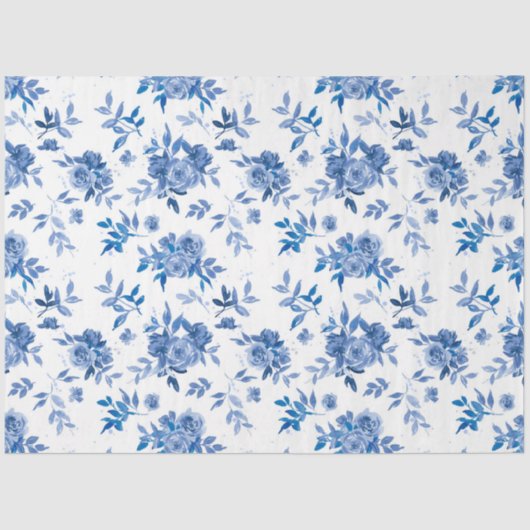 Ontwerp 6 van de blauwe Waterverf reeks Tissuepapier (Voorkant)