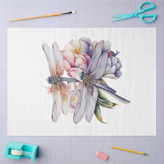 Ontwerp 6 van de Dragonfly-Waterverf Tissuepapier (Craft)