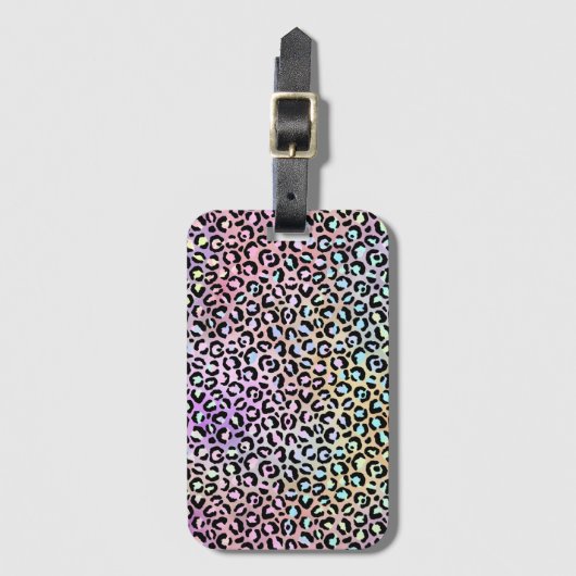 Ontwerp 6 van de Iridescent Leopard-reeks Bagagelabel (Voorkant (verticaal))