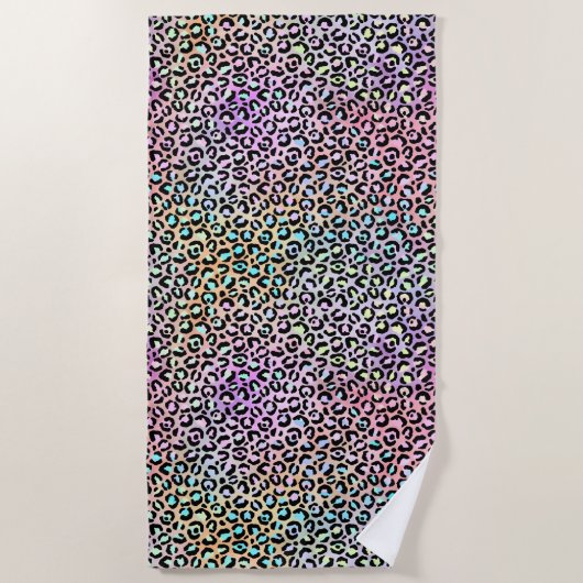 Ontwerp 6 van de Iridescent Leopard-reeks Strandlaken (Voorkant)