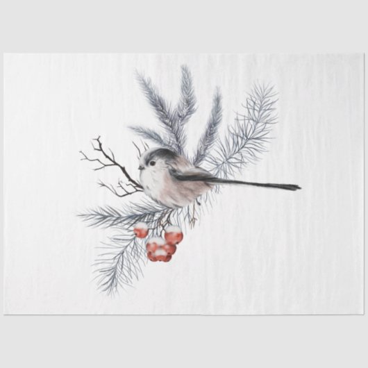 Ontwerp 6 van de kerstvogelreeks tissuepapier (Voorkant)