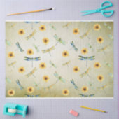 Ontwerp 6 van de Zonnebloem- en Dragonfly-serie Tissuepapier (Craft)