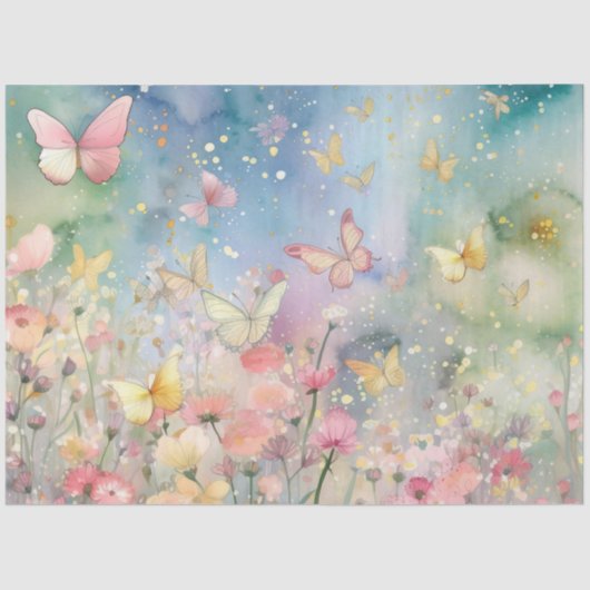 Ontwerp 6 van een Whimsical Butterfly-serie Tissuepapier (Voorkant)