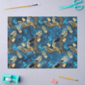 Ontwerp 6 - Weefselpapier met blauwe en gouden lui Tissuepapier (Craft)