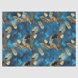 Ontwerp 6 - Weefselpapier met blauwe en gouden lui Tissuepapier