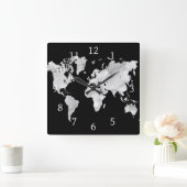 Ontwerp 70-wereldkaart vierkante klok (Huis)