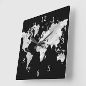Ontwerp 70-wereldkaart vierkante klok (Hoek)