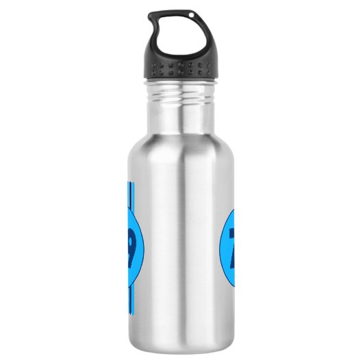 Ontwerp 79 in blauw met strepen waterfles  (Achterkant)