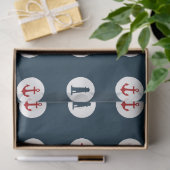 Ontwerp 7 van de rode en Navy Nautical Series Tissuepapier (Geschenk)