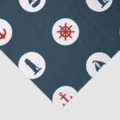 Ontwerp 7 van de rode en Navy Nautical Series Tissuepapier (Detail)
