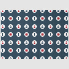 Ontwerp 7 van de rode en Navy Nautical Series Tissuepapier