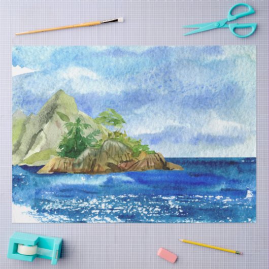 Ontwerp 7-weefselreeks van waterverf Seascapes Tissuepapier (Craft)