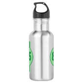 Ontwerp 85 in groen op mintgroen met strepen waterfles  (Achterkant)