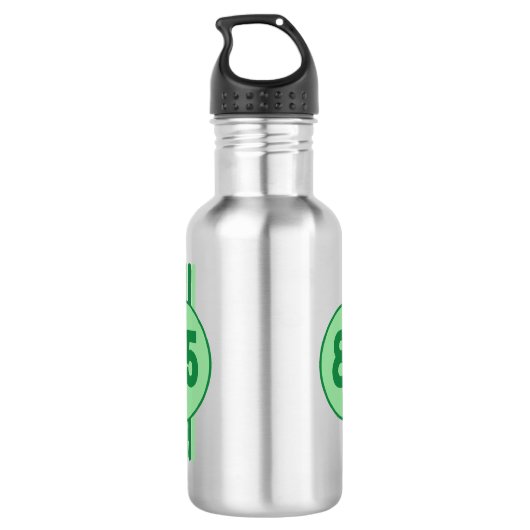 Ontwerp 85 in groen op mintgroen met strepen waterfles  (Achterkant)