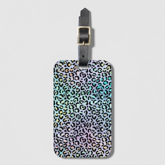 Ontwerp 8 van de Iridescent Leopard-reeks Bagagelabel (Voorkant (verticaal))