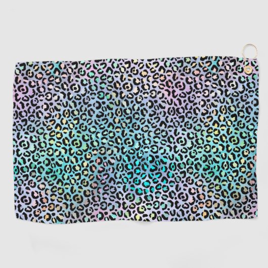 Ontwerp 8 van de Iridescent Leopard-reeks Golfhanddoek (Horizontaal)