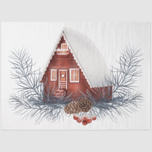 Ontwerp 8 van de kerstvogelreeks tissuepapier (Voorkant)