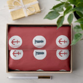 Ontwerp 8 van de rode en Navy Nautical Series Tissuepapier (Geschenk)