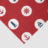 Ontwerp 8 van de rode en Navy Nautical Series Tissuepapier (Detail)